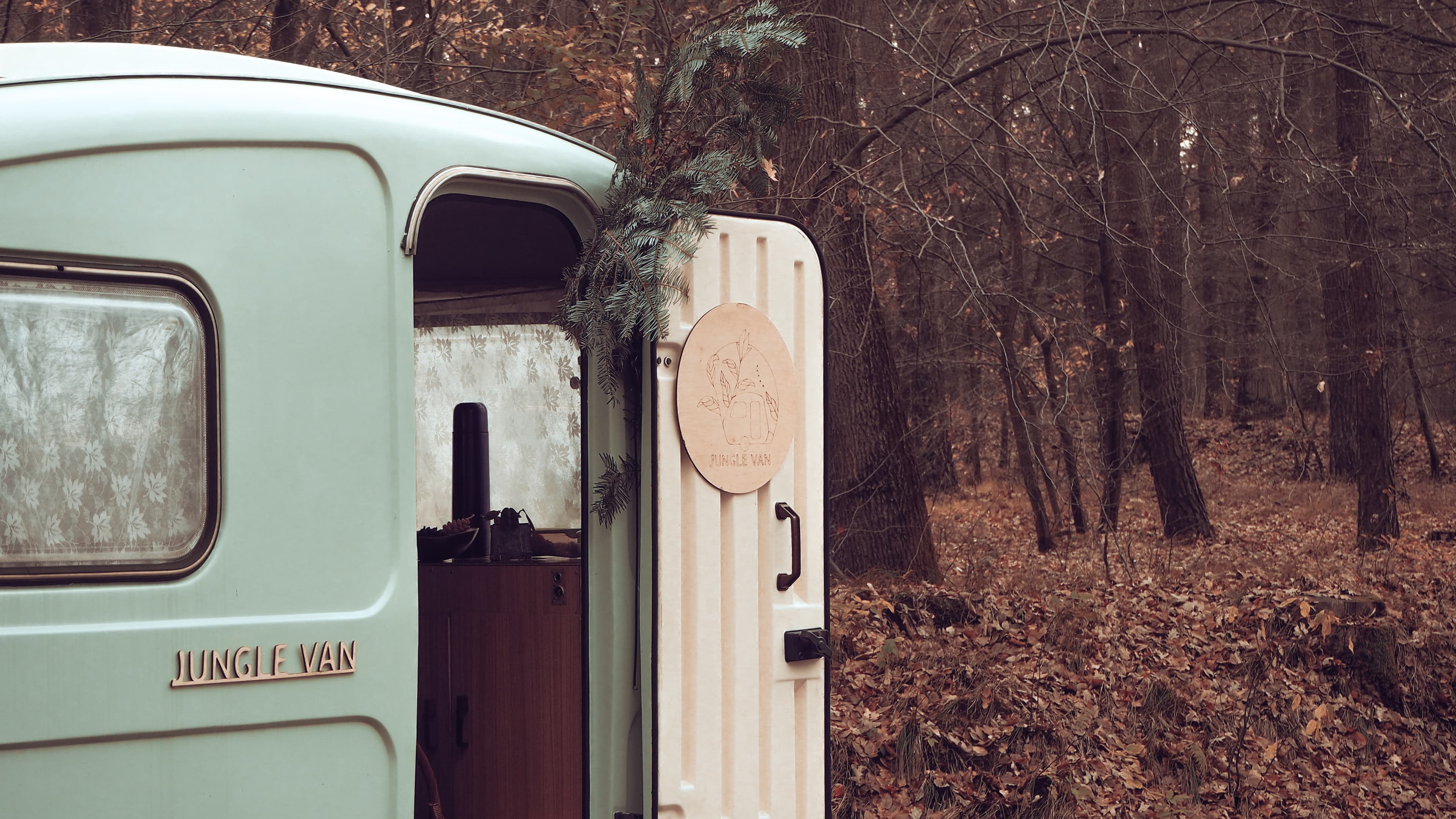 our van in the forest